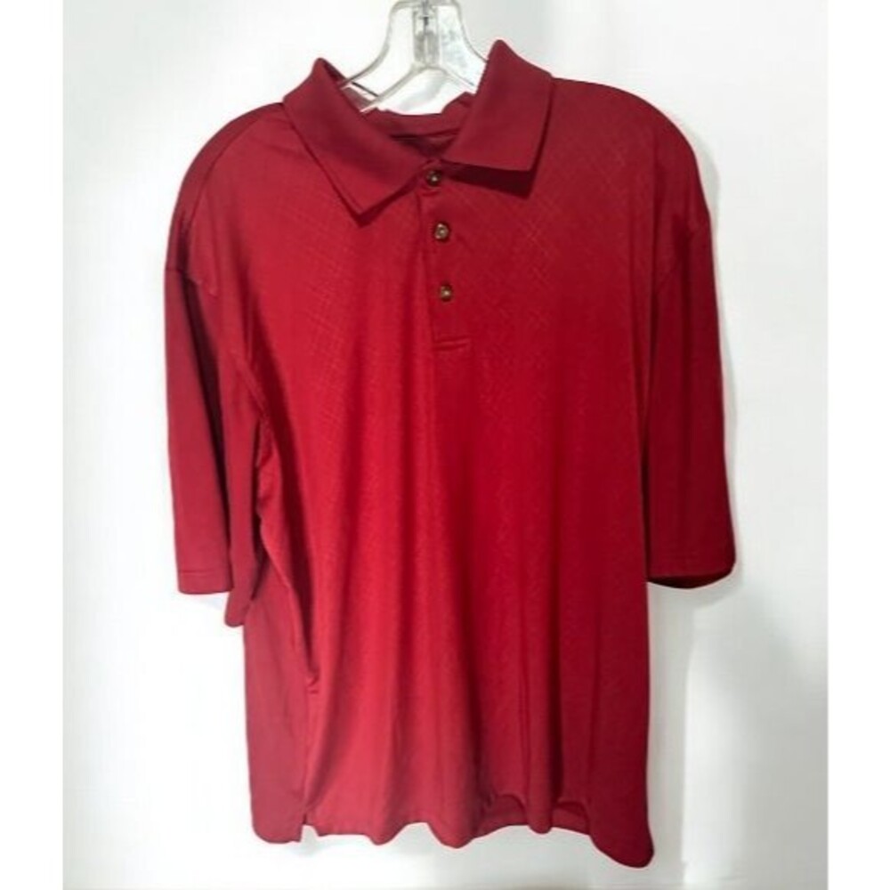 Pebble Beach Polo Golf Shirt for Men Size L Red Short-Sleeve